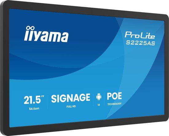 iiyama ProLite S2225AS-B1P Digitale signage flatscreen 54,6 cm (21.5") LCD Wifi 500 cd/m² Full HD Zwart