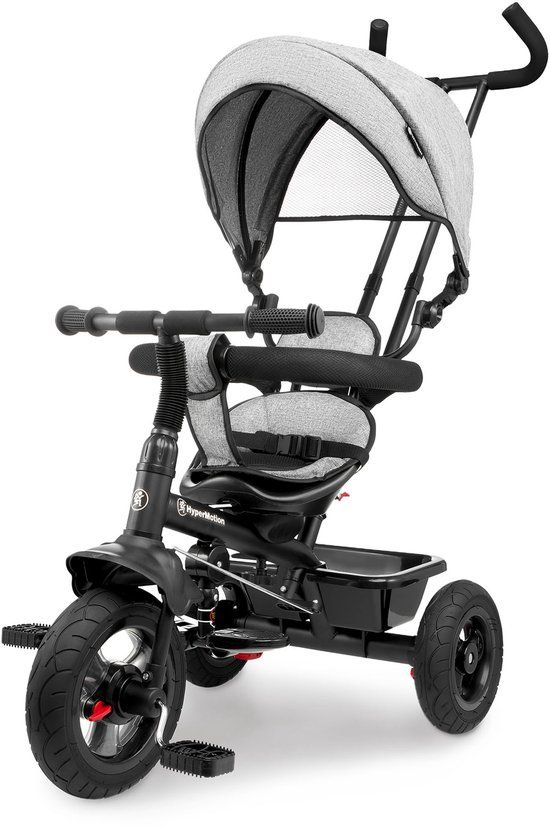 HyperMotion Kinderdriewieler - Grijs - 1-4 Jaar - Max. 20 kg - Met Duwstuur