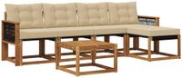 vidaXL - Acacia Houten Loungeset Bank 5-Zitter Natuurlijk en Beige