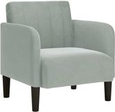 vidaXL Fauteuil met armleuningen, lichtgrijs, 54 cm, fluweel