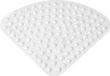 Holland Connections Tapis de douche antidérapant avec coins, tapis de bain triangulaire/quart de cercle en caoutchouc, avec trous de drainage et ventouses.