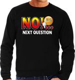 Bellatio Decorations Bol Funny emoticon sweater No next question zwart voor heren - Fun / cadeau trui L
