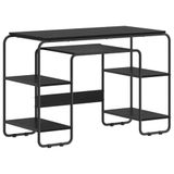 vidaXL Bureau met opbergruimte Zwart eiken 113.5 x 52 x 75.5 cm