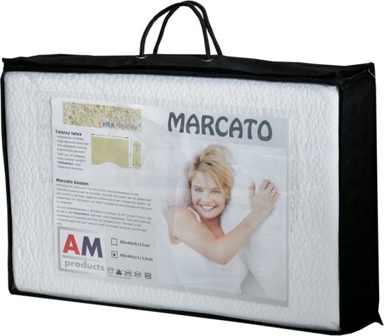 AM Products - Talalay Marcato - Latex - Hoofdkussen - Wit - Soft - 11/13cm