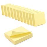 WAYTEX 1200 zelfklevende notities, herpositioneerbaar, pastelgeel, 12 blokken à 100 vellen, 5 x 4 cm, horizontale richting