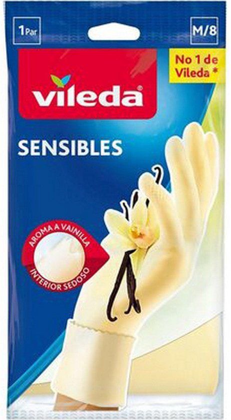 Vileda Handschoenen M Geel Latex Unisex Effen