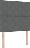 vidaXL - Hoofdbord - Donkergrijs - 90 cm - Stof