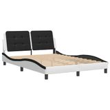 VidaXL Bedframe Zwart en Wit Kunstleer 120x200 cm