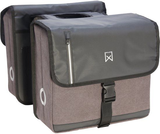 WILLEX Dubbele Businesstas 40L Grijs/Zwart - Dubbele fietstas - Waterafstotend - 2 jaar garantie