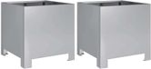 vidaXL Plantenbakken 2 stuks 30x30x30 cm Gegalvaniseerd Staal