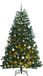 vidaXL Sapin de Noël artificiel avec charnières 300 LED et boules de Noël 210 cm