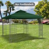 Toiture de remplacement pour tonnelle 3x3m, toit hydrofuge pour tonnelle métallique, toit de remplacement pour tonnelle de jardin, tente de réception, tente de jardin, Polyester, Vert foncé