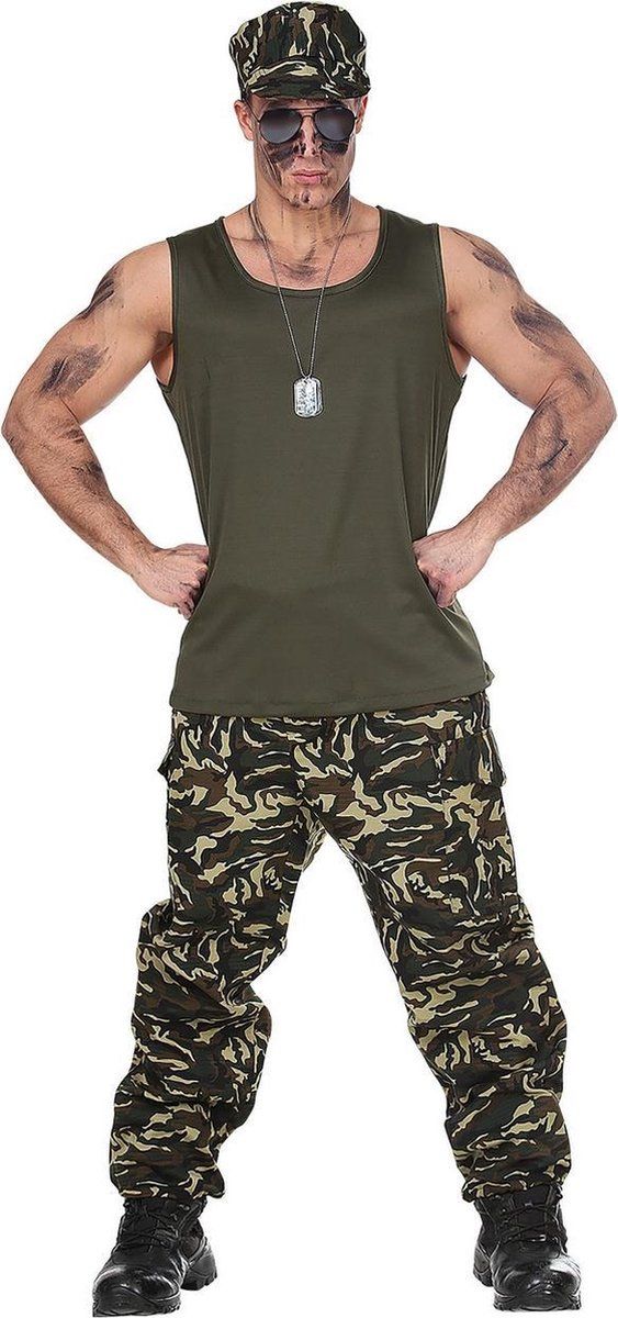 Widmann Leger & Oorlog Kostuum | Last Man Standing Soldaat Kostuum | Medium / Large | Carnaval kostuum | Verkleedkleding