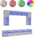 vidaXL meuble TV 8 pièces avec éclairage LED gris béton