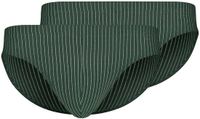 Skiny Slip Hr. Brasil Slip DP Set van 2 Olijfgroen/Wit