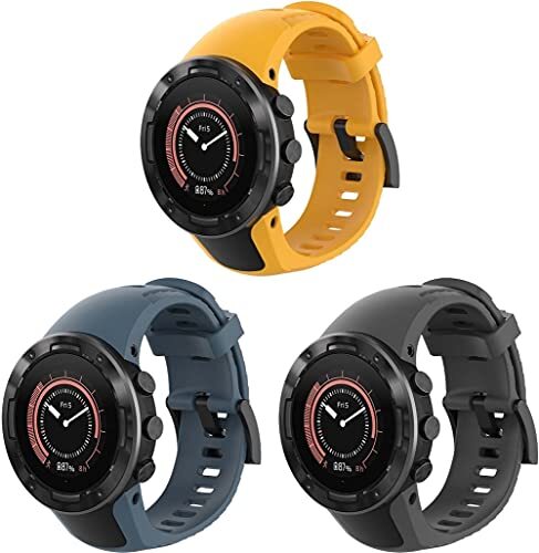 Chainfo compatibel met Suunto 5 Watch Strap, Soft Silicone Replacement Bands (3-Pack J)