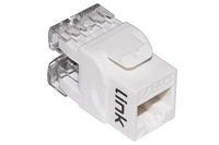 LINK LK5EUW netstekker Keystone Jack Rj45 categorie 5E Utp kleur wit 180° vergulde contacten 50 micron