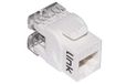 LINK LK5EUW netstekker Keystone Jack Rj45 categorie 5E Utp kleur wit 180° vergulde contacten 50 micron