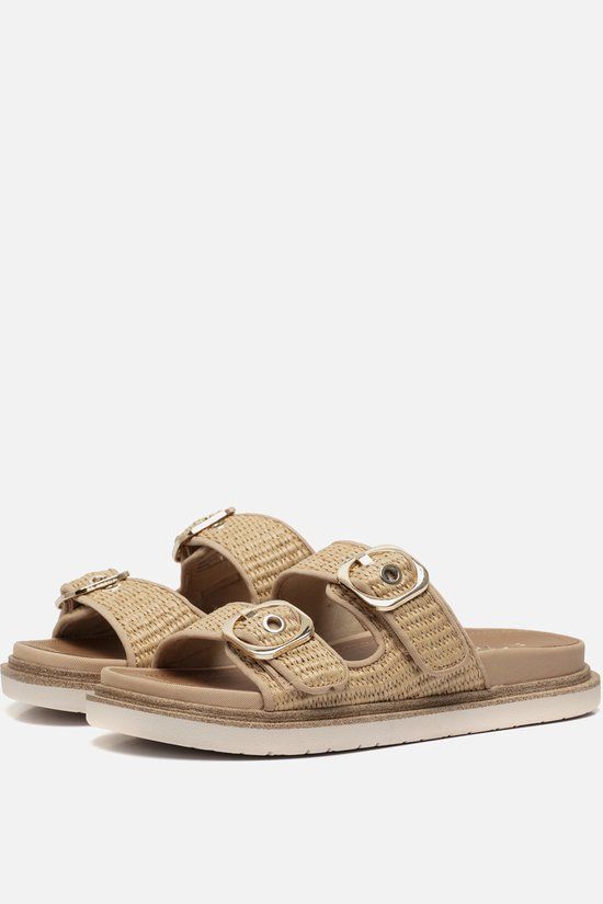 Tamaris Raffia Slippers beige Textiel - Maat 37
