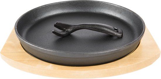 Grill Guru Cast Iron Cooking Plate & Holder - ø 25cm
