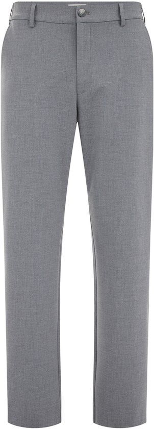 WE Fashion Heren regular fit flanellen broek met elastieke broekband