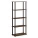 Furinno Besi 5-Tier Industrieel Multipurpose Plank Display Rack met Metalen Frame, Brede, Walnut Cove