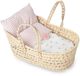 Muñecas Antonio Juan Petite corbeille de palmier avec fleurs et poupée bébé Vichy rose enfants
