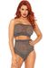 Leg Avenue Lurex Bandeau Top & hohe Taille Panty, Einheitsgröße (Schwarz, Silber)