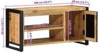 vidaXL Schoenenbank Massief Mangohout Bruin 100 x 40 x 50 cm