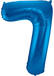 Folat Folie Ballon Nummer 7 - Blauw - 86cm