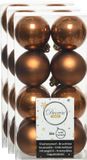 Decoris kleine kerstballen - 48x st - kaneel bruin - 4 cm - kunststof