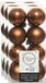 Decoris kleine kerstballen - 48x st - kaneel bruin - 4 cm - kunststof
