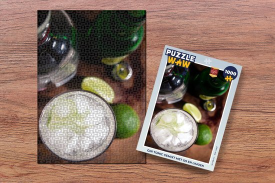 MuchoWow Puzzel Gin tonic gemixt met ijs en limoen - Legpuzzel - Puzzel 1000 stukjes volwassenen - Sinterklaas cadeautjes - Sinterklaas voor grote kinderen