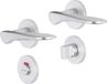 Impresso Watford Deurkruk - Voor binnen - Rond met rond Toiletrozet - Aluminium - 2 stuks