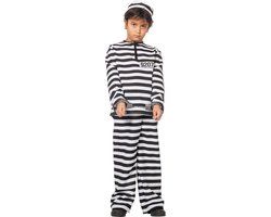Coppens Boeven kleding kind + pet - Maat 140 - Unisex - Kostuum / pak - Zwart-wit