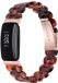 Qubix - Bracelet compatible Fitbit - Convient pour Fitbit Inspire 3 - Bracelet à maillons en résine - Ambre brun