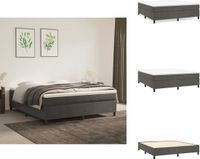 vidaXL Boxspring Bed 160x200 cm Donkergrijs Fluweel