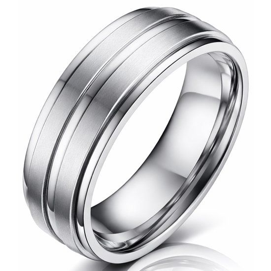 LGT JWLS Titanium heren ring Zilver 8mm-22mm