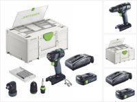 Festool TXS 18-basisset accuboormachine 18 V 40 Nm borstelloos + 1x accu 3,0 Ah + oplader + Systainer