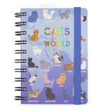 Legami Dagkalender met spiraalbinding, klein, 12 maanden, dagboek van januari 2025 tot december 2025, opvouwbare planner 2025/2026, sluiting met elastiek, laatste vak, adresboek, 8,5 x 13 cm, Kitty