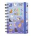 Legami Dagkalender met spiraalbinding, klein, 12 maanden, dagboek van januari 2025 tot december 2025, opvouwbare planner 2025/2026, sluiting met elastiek, laatste vak, adresboek, 8,5 x 13 cm, Kitty