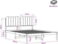 vidaXL Bedframe met gestoffeerd hoofdbord Whitewash en taupe