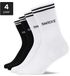 SNOCKS Hoge Sportsokken met Strepen - Unisex - Biologisch Katoen - Maat 35-38 - 4 Paar - Zwart/Wit