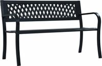 vidaXL Tuinbank - Staal - Zwart - 125 cm