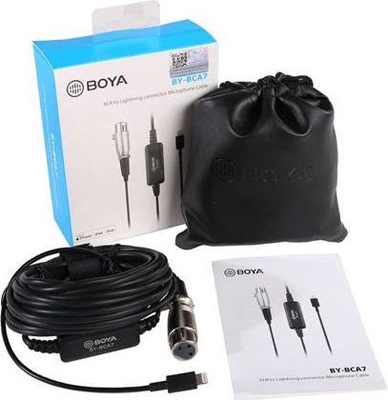 Boya Audio-adapter By-bca7 XLR/Lightning - 600 cm - Zwart