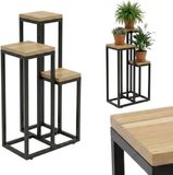 EDAXO Hoge staande plantenstandaard BIOS voor 3 bloemen, 34 x 34 x 67 cm
