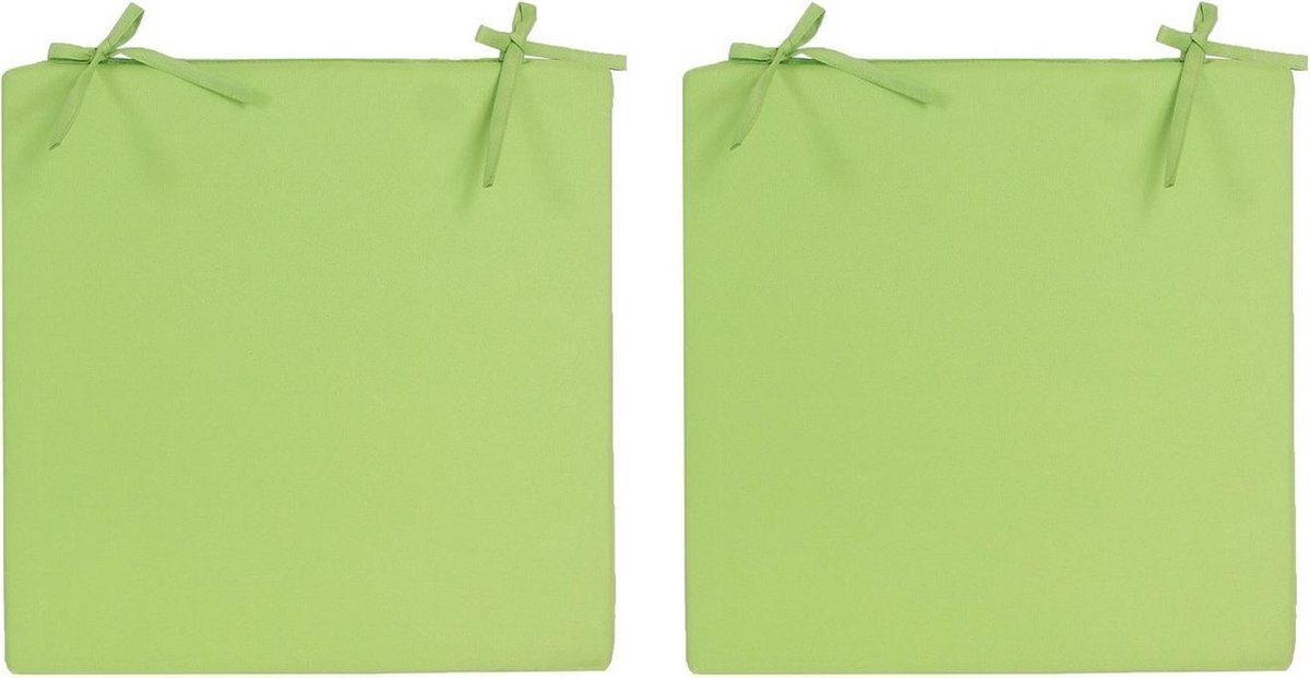Anna's Collection 2x Stoelkussens voor binnen- en buitenstoelen in de kleur groen 40 x 40 cm - Tuinstoelen kussens