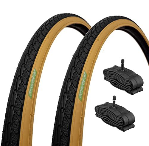 2 Ecovelo 2 zwarte PARA banden 700 x 35C + Amerikaanse kamers banden 28 1 5/8 3/8 City Bike Trekking Road