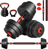Relaxdays Halterset - 19 kg - kettlebell - korte en lange halter