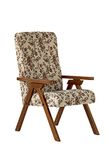 Stoel ESSEGI SRL Stoel van houten vlam relaxstoel stof camelot bloemen beige afneembaar